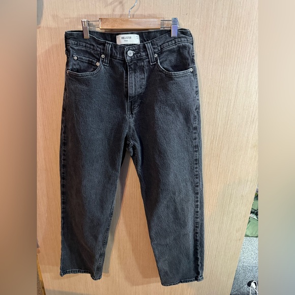 Hollister Denim - Hollister Baggy High Waisted Black Washed Denim Jeans Size 30